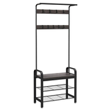 VASAGLE Coat Rack Stand Height 183 cm Hazelnut Brown and Black HSR040B04