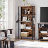 VASAGLE 4 Tiers Bookcase Office Storage Shelf Rustic Brown and Black LBC023B01