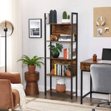 VASAGLE Bookshelf with 5 Shelves Rustic Brown and Black