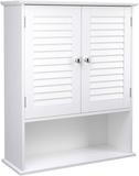 VASAGLE Wall Cabinet with 2 Doors and Cupboard White BBC27WT