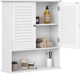 VASAGLE Wall Cabinet with 2 Doors and Cupboard White BBC27WT