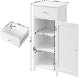 VASAGLE Floor Cabinet with 1 Door and Drawer White BBC48WT