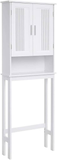 VASAGLE Toilet Shelf with Shelf and Double Doors White BBC10WT
