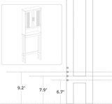 VASAGLE Toilet Shelf with Shelf and Double Doors White BBC10WT