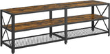 VASAGLE TV Cabinet Stand Lowboard for TVs up to 70 Inches with Shelves Steel Frame Vintage Brown/Black LTV095B01V1