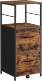 VASAGLE Filing Cabinet with 2 Drawers Rustic Brown and Black