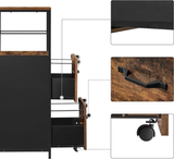 VASAGLE Filing Cabinet with 2 Drawers Rustic Brown and Black