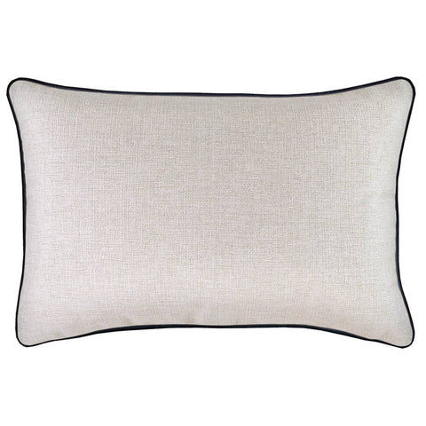 Cushion Cover-With Black Piping-Natural-35cm x 50cm