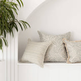 Cushion Cover-With Piping-Positano Smoke-60cm x 60cm