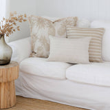 Cushion Cover-With Piping-Hampton Stripe Beige-45cm x 45cm