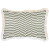 Cushion Cover-Coastal Fringe Natural-Zig Zag Sage-35cm x 50cm