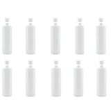 10x 250ml Clear HDPE Round Bottle + 28/410 Caps - Empty Plastic Food Storage