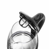 1.7L Electric Glass Kettle LED Blue Light 360 Automatic Cordless Water Boiling Jug