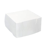 100x Takeaway Cake Box 9x9x4 Inches - Square Folding White Dessert Packaging