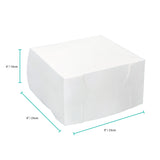 100x Takeaway Cake Box 9x9x4 Inches - Square Folding White Dessert Packaging