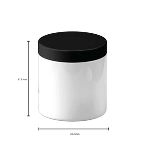 5x 200g Plastic Cosmetic Jar + Lids - Empty White Cream Container