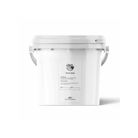 1Kg Dog Treat Pig Ear Strips Bucket - Dehydrated Australian Healthy Puppy Chew