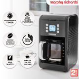 Morphy Richards Verve Filtered Coffee Maker With Timer - Black