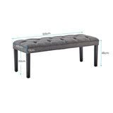 Sarantino Cate Button-tufted Upholstered Bench With Tapered Legs - Dark Grey Linen