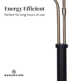 Sarantino LED Metal Table Lamp with 2 Lights Brushed Gold Black Finish