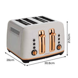 Morphy Richards Ascend Rose Gold 4-slice Toaster In Matte White