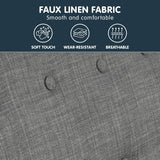 Sarantino Linen Corner Wooden Sofa Couch Lounge L-shaped with Chaise - Dark Grey