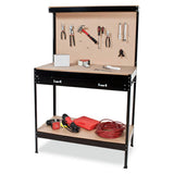 Kartrite 2-layered Steel Work Bench Garage Storage Table Tool Shop Shelf Pegboard Drawer