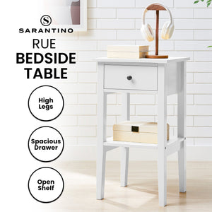 Sarantino Rue Bedside Table - White