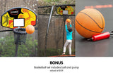 Kahuna 14ft Outdoor Trampoline Kids Children With Safety Enclosure Pad Mat Ladder Basketball Hoop Set - Purple