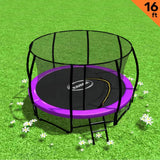 Kahuna 16ft Trampoline Free Ladder Spring Mat Net Safety Pad Cover Round Enclosure - Purple