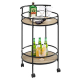 Sarantino Reno Mini Bar Cart Caddy - Grey Oak