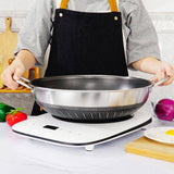 304 Stainless Steel 40cm Non-Stick Stir Fry Cooking Kitchen Wok Pan with Lid Honeycomb Double Sided