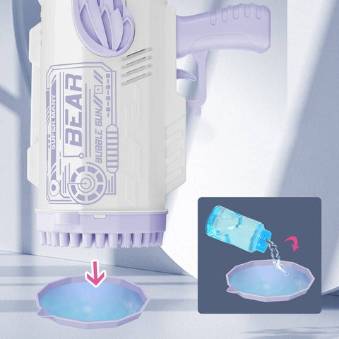 Electric Bubble Gun Machine Soap Bubbles Kids Adults Summer Outdoor Playtime Toy