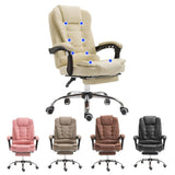 8 Point Massage Chair Executive Office Computer Seat Footrest Recliner Pu Leather Black