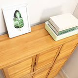 Multi Tier Bamboo Large Capacity Storage Shelf Shoe Rack Cabinet 4/6 Doors + 1 Drawer