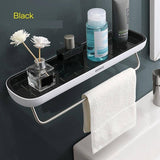 Bathroom Shelves Organizer Wall Mount Home Towel shelf Shampoo Rack With Towel Bar Storage Rack Bathroom Accessories