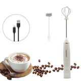 USB Charging Electric Egg Beater Milk Frother Handheld Drink Coffee Foamer AU with 2 Stainless Steel Whisks
