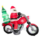 PREORDER Sparkling Christmas Tree Lights Xmas Inflatable Santa Red Motorcycle Rider 2.1m Long