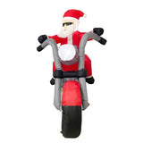 PREORDER Sparkling Christmas Tree Lights Xmas Inflatable Santa Red Motorcycle Rider 2.1m Long