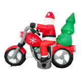 PREORDER Sparkling Christmas Tree Lights Xmas Inflatable Santa Red Motorcycle Rider 2.1m Long