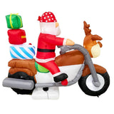 PREORDER Radiant Christmas Lights Elk Motorcycle Gift Xmas Inflatable Santa 2.1m Long