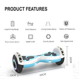 JD-S660 8" Hoverboard with Bluetooth Speaker and LED Lights Self Balancing Electric Hover Board Craft Skateboard Scooter Transporter YELLOW