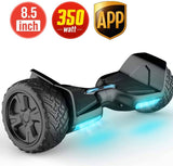 TOMOLOO V3 8.5" Hoverboard with Bluetooth Speaker and LED Lights Self Balancing Electric Hover Board Craft Skateboard Scooter BLACK