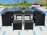 Horrocks 8 Seater Outdoor Dining Set - Black
