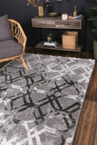 Yuzil Grey White Lattice Rug 200x290cm
