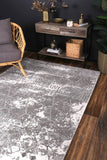 Yuzil Grey Abstract Rug 280x380cm