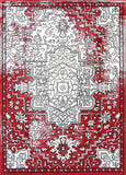 Allure Distressed Vintage Grey Red Rug 200x290 cm