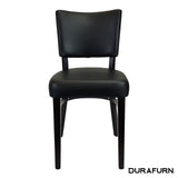 Memphis Chair - Black Dolaro Vinyl Seat and Backrest - Natural Frame