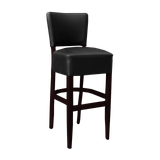 Memphis Club Barstool - Black Dolaro Vinyl Seat and Backrest - Wenge H