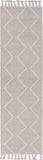 Leilani Diamond Tassel Grey Rug 80x300cm